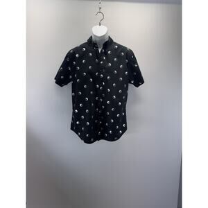 Drill Clothing Company Button Up Ying Yang Shirt Men’s Size Large Black